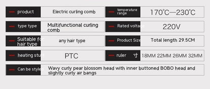 Integrated Airdrop Pear Blossom Inner Buckle Fluffy Electric Curly Hair Comb
