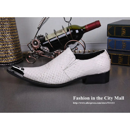 ntparker Fashion Pointed Toe Man Shoes Designer Leather Dress Shoes for Man White Wedding/ Business Shoes Man, Big Sizes US6-12