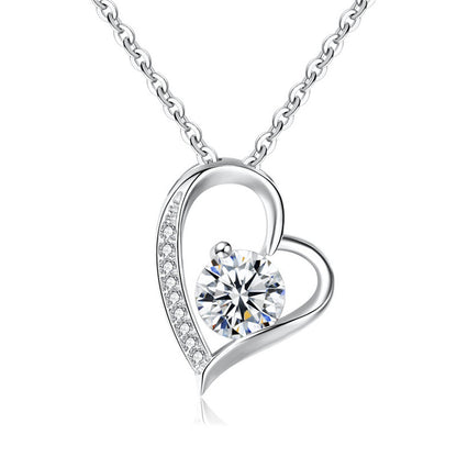 S925 Silver Heart-shaped Necklace For Women