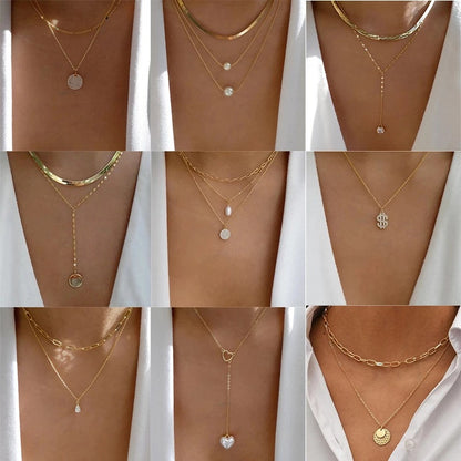 Women's Simple Metal Multi-layer Necklace