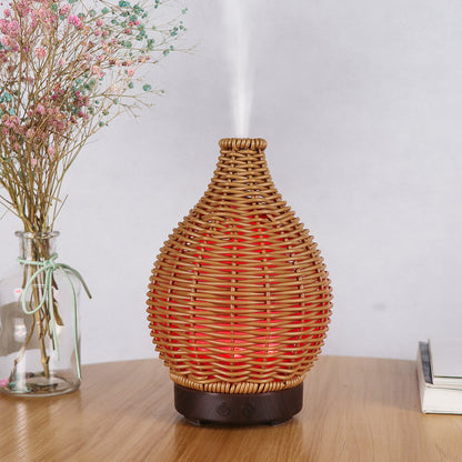 Household Hollow Rattan Humidifier Mini Ultrasonic Atomizer 100ML Small Aroma Diffuser