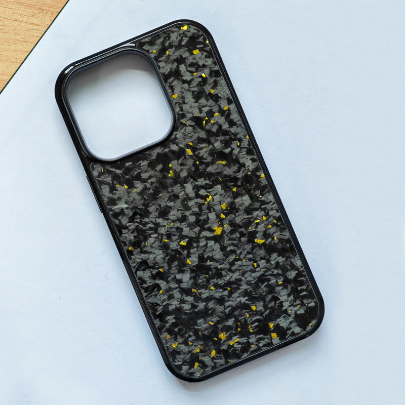 Gold Foil Carbon Fiber Forged Grain Phone Case