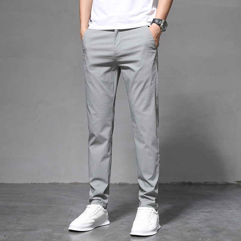 Summer Thin Slim Straight Pants Men's Korean Style