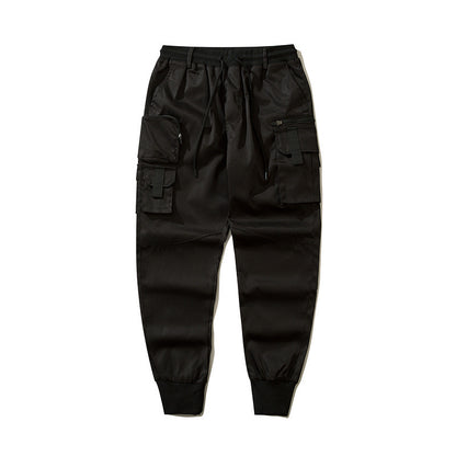 Autumn Dark Overalls Men's Loose Multi-pocket Ankle-tied Trousers