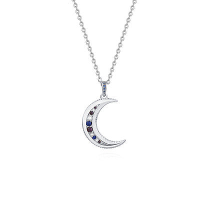 Yuanfan 925 Sterling Silver Moon Necklace Female Niche