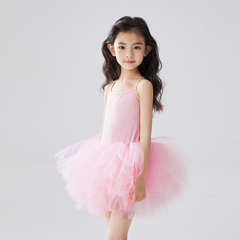 New Suspender Dress Ballet Princess Dress Children Dance Performance Wear Wear Gauze