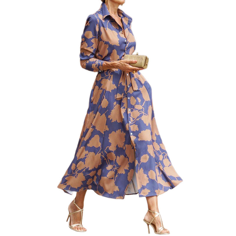 Women's Fashionable Printed Midi Dress