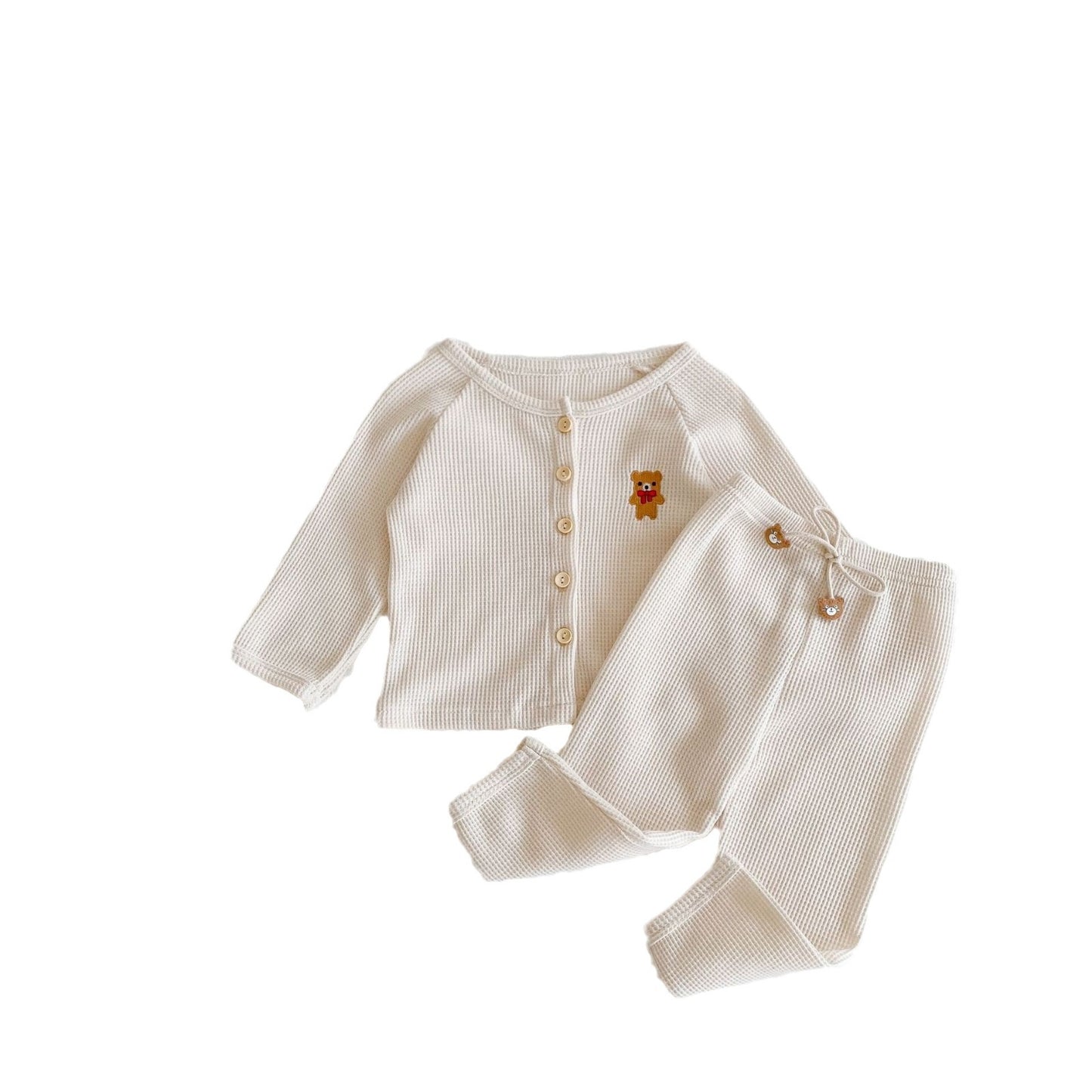 Baby Boys Bear Embroidered Cardigan Suit