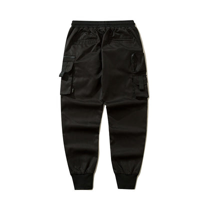Autumn Dark Overalls Men's Loose Multi-pocket Ankle-tied Trousers