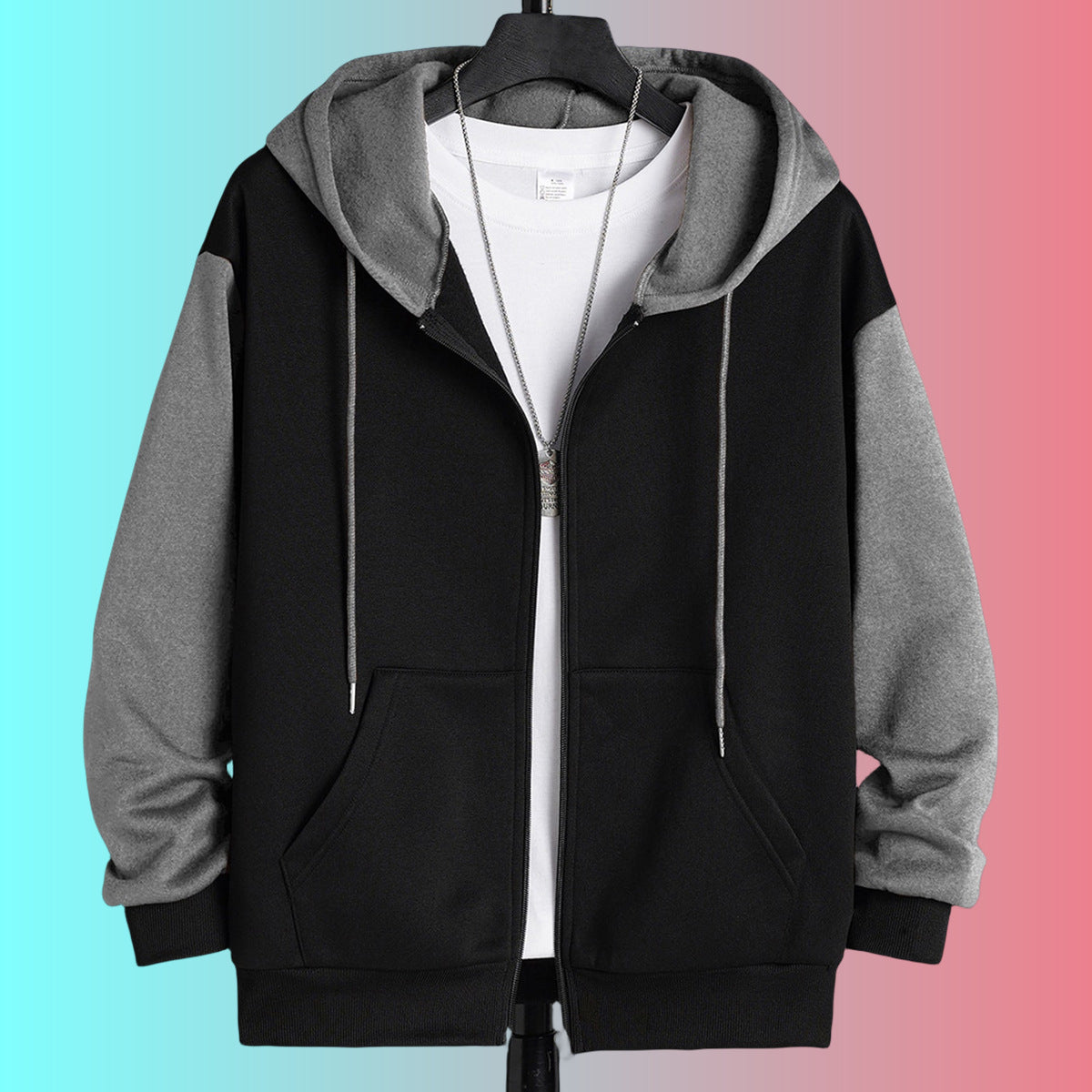 Zipper Hooded Sweater Men's Sports And Leisure