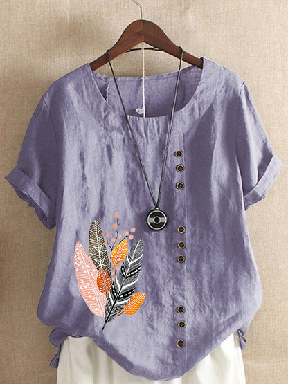 Short Sleeve Loose Casual Shirt Women