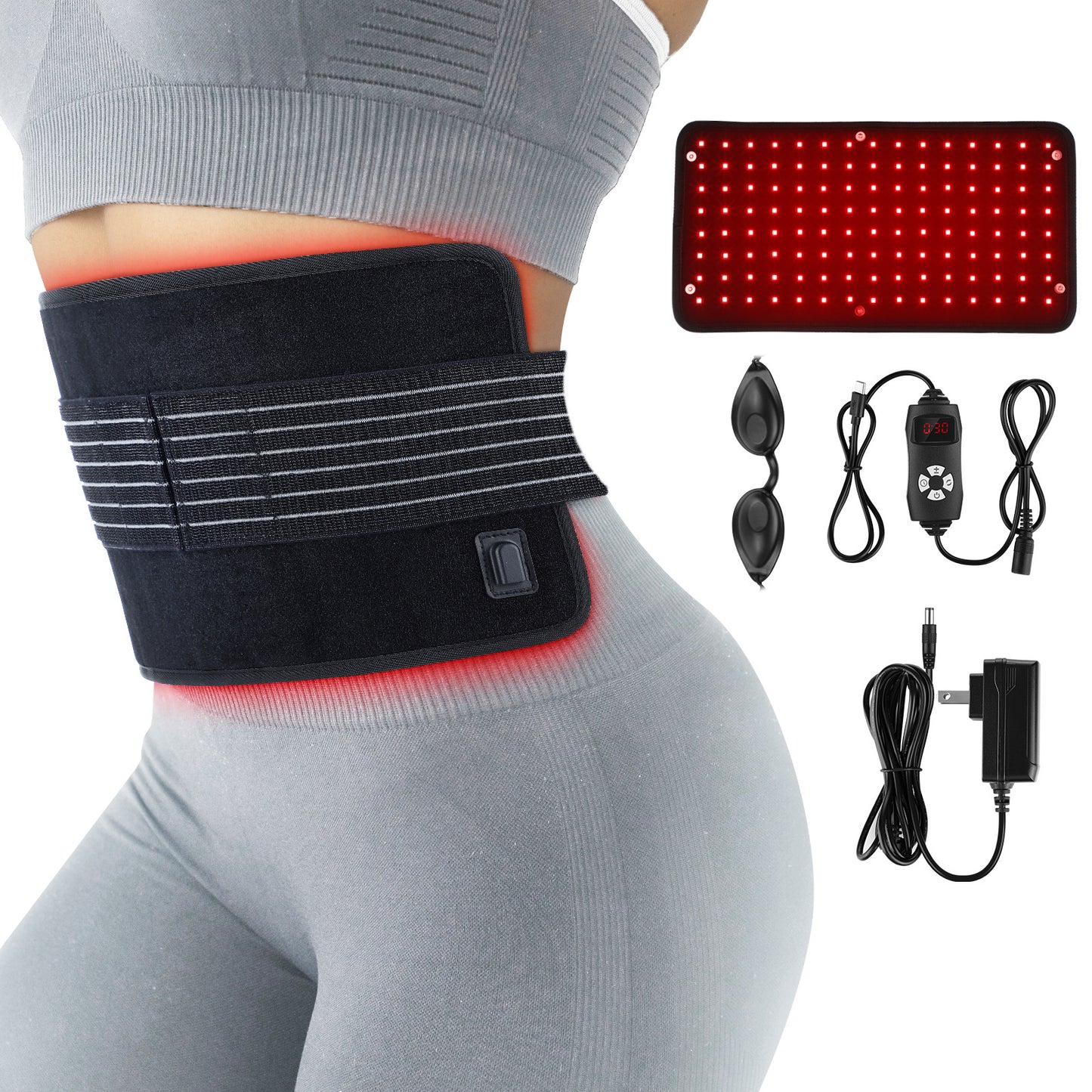 Red Light Physical Therapy Beads Phototherapy Infrared Belt Relieve Fatigue Phototherapy Stomach Heating