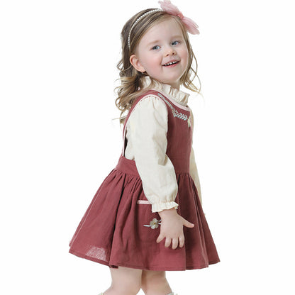 New Style Long-sleeved Children's Clothing Children's Western Style Dress Baby Sling Skirt