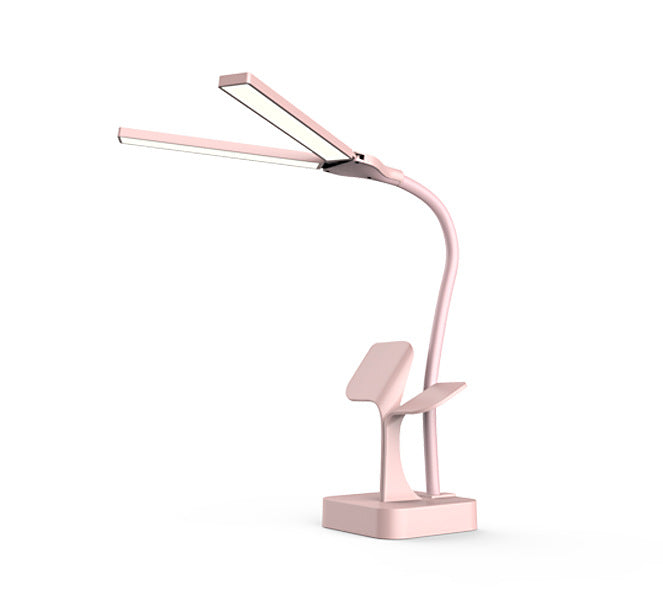 LED Foldable Creative USB Reading Eye Protection Learning Dual Lamp Holder Table Lamp