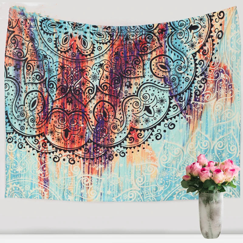 Sevenstars Bohemian Mandala Tapestry Hippie Floral Tapestry Sketched Flower Tapestry Art Print Tapestry For Room