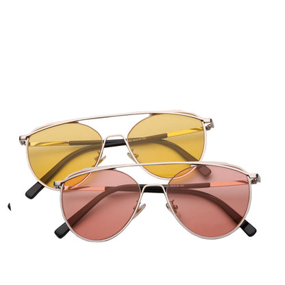 Women's Metal Oval Sunglasses