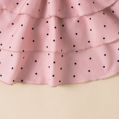 Strap Polka Dot Solid Color Children Dress