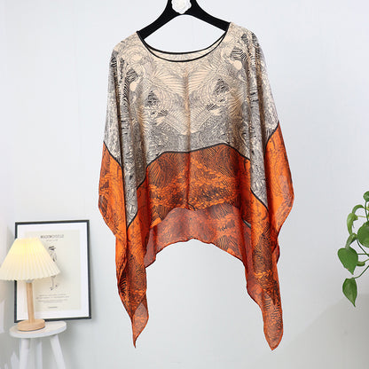 Artificial Silk Pullover Sunscreen Scarf Shawl