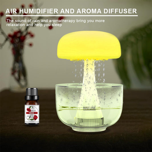 Jellyfish Raindrop Humidifier Ultrasonic Atomization Seven-color Ambience Light Cloud Rain Aroma Diffuser