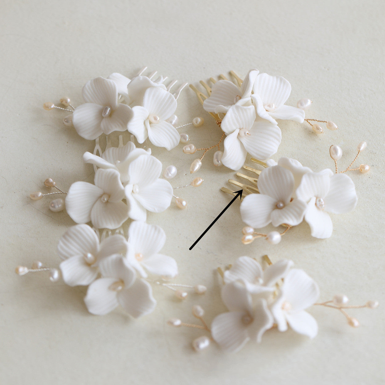 Ceramic Large Flower White Bridal Headdress