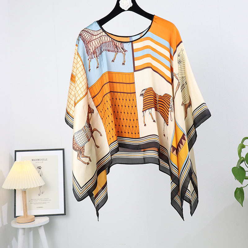 Artificial Silk Pullover Sunscreen Scarf Shawl