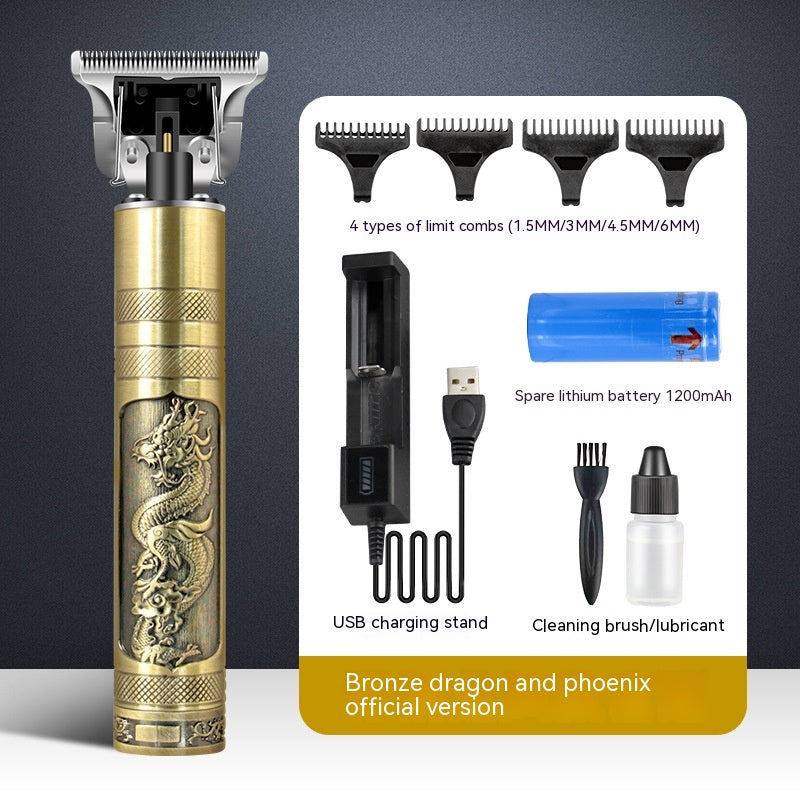 Retro Oil Head Trim Household Hair Clipper Engraving Electric Clipper Buddha Head Clippers