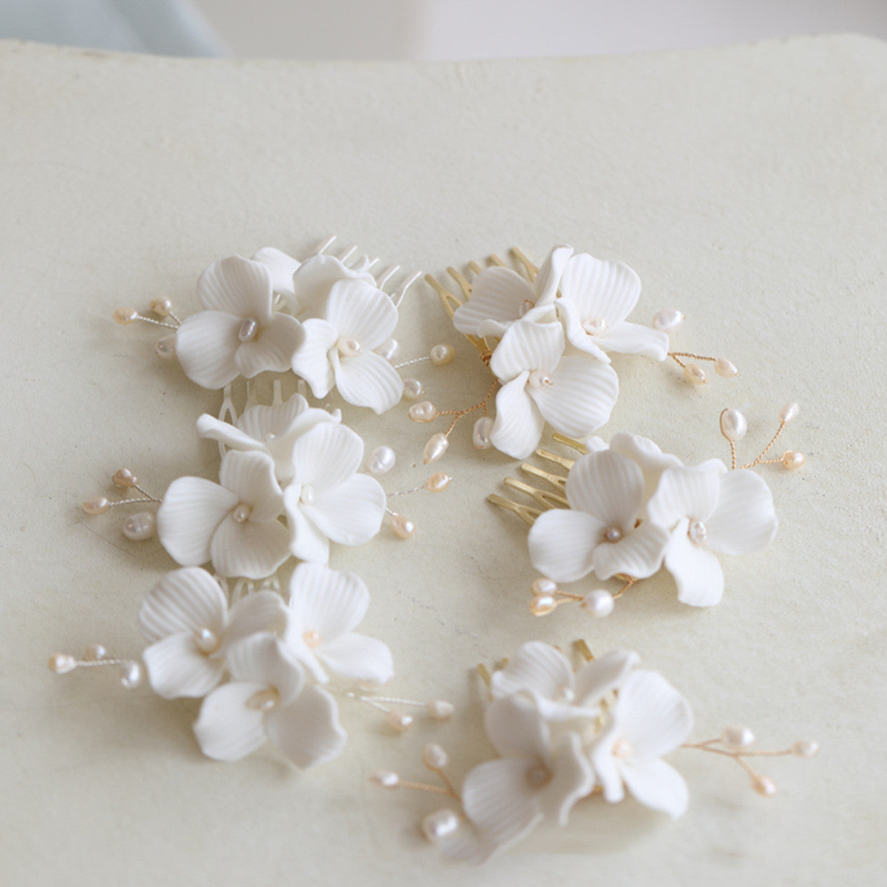 Ceramic Large Flower White Bridal Headdress