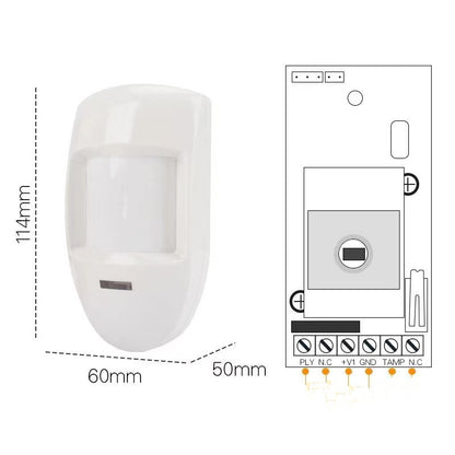 Wired Pir Motion Sensor Passive Infrared Detector Wall Mounted Warning Alarm Relay Home Security System