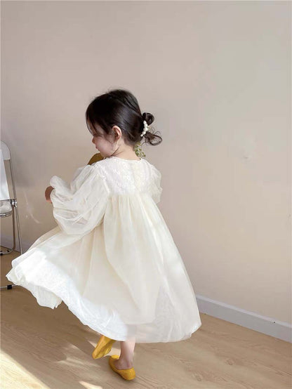 Girls Fashion Simple Solid Color Tulle Skirt