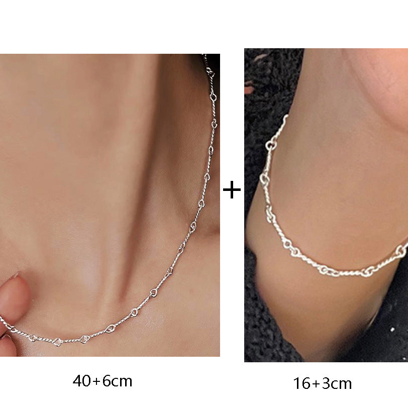 925 Sterling Silver Tag Korean Style Sense Of Design Clavicle Chain