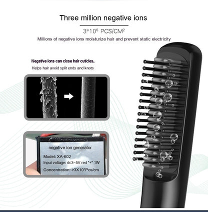 Wireless Charging Anion Straight Comb Usb Charging For Curling Or Straightening