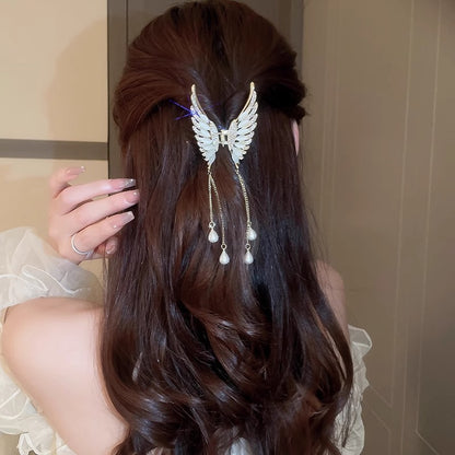 Elegant High-grade Golden Pearl Tassel Hairpin