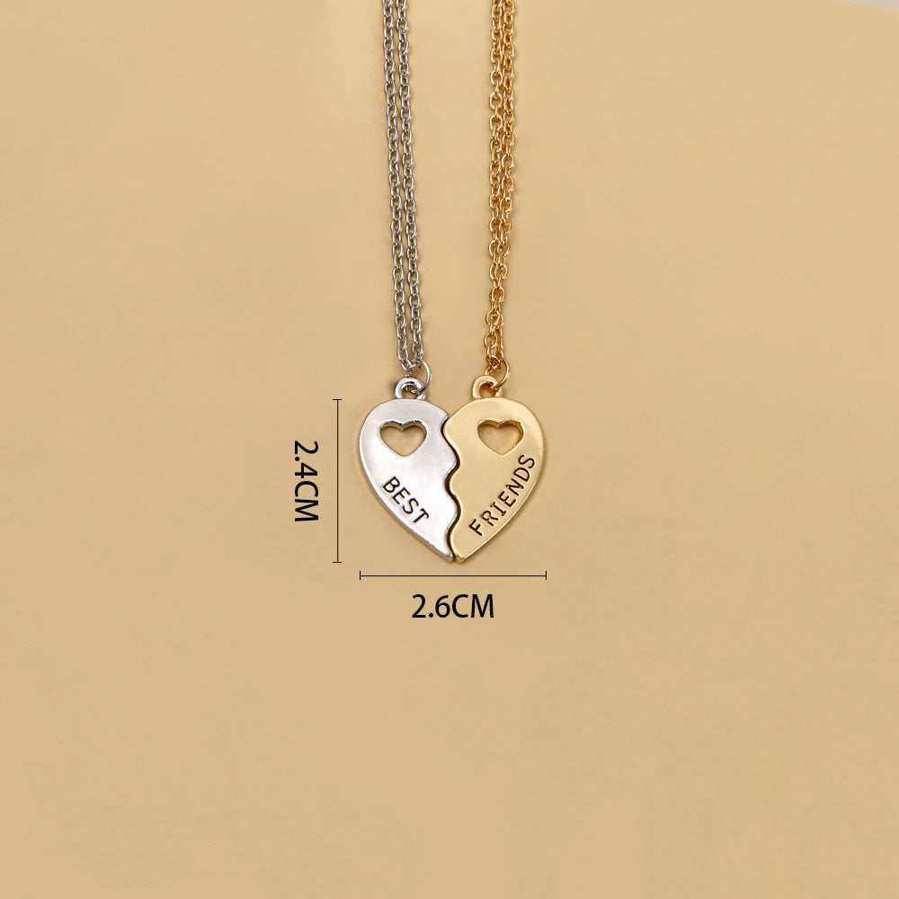 Good Friend Two Half Heart Necklace