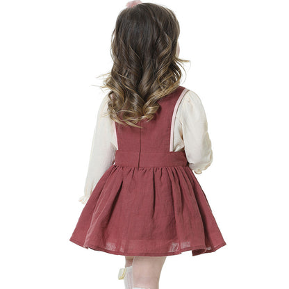 New Style Long-sleeved Children's Clothing Children's Western Style Dress Baby Sling Skirt