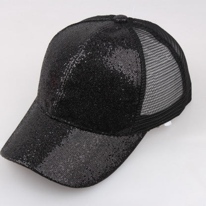 Rear Opening Glittering Mesh Duckbill Cap